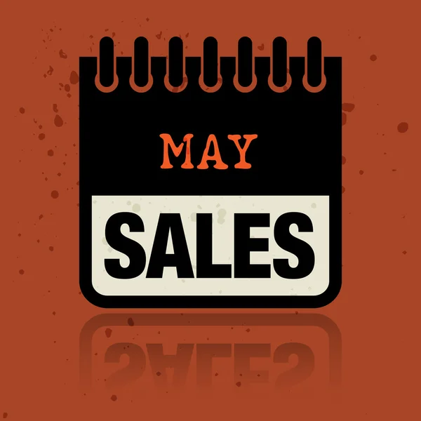 Étiquette du calendrier avec les mots May Sales écrit à l'intérieur — Image vectorielle