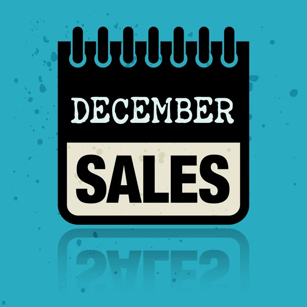 Kalenderaufkleber mit den Worten Dezemberverkauf drinnen — Stockvektor