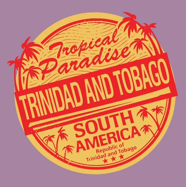 Grunge καουτσούκ σφραγίδα ή την ετικέτα με το όνομα του Τρινιντάντ και Τομπάγκο — Διανυσματικό Αρχείο