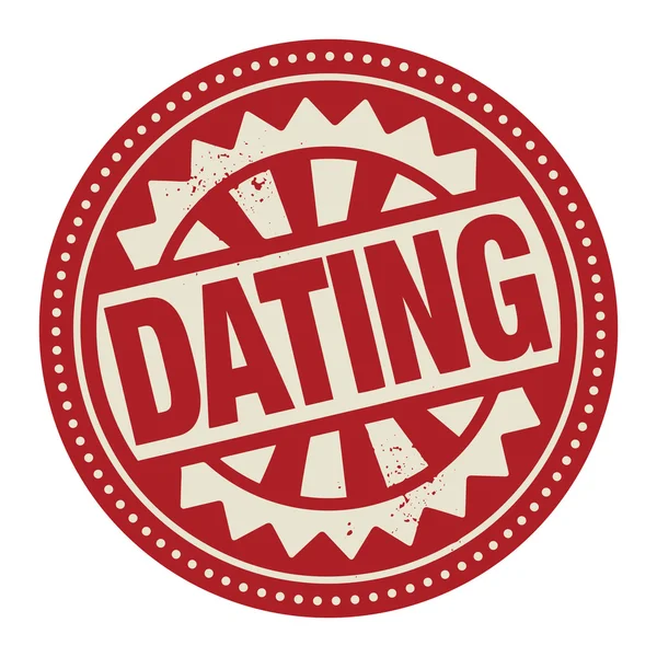 Soyut damga veya etiket içinde yazılı metin dating — Stok Vektör