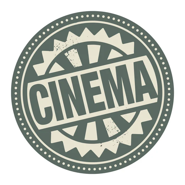 Timbro astratto o etichetta con il testo Cinema scritto all'interno — Vettoriale Stock