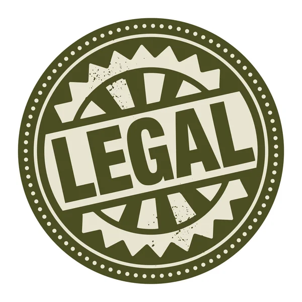 Selo ou rótulo abstrato com o texto Legal escrito no interior — Vetor de Stock