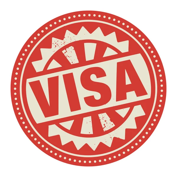 Stamp or label with the text Visa — Stock Vector