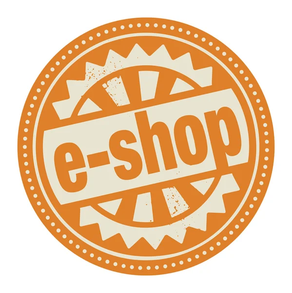 Stamp or label with the text E-shop — Stock Vector