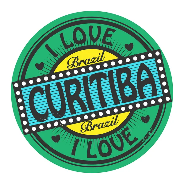 Σφραγίδα με το κείμενο μου αρέσει curitiba, Βραζιλία — Διανυσματικό Αρχείο