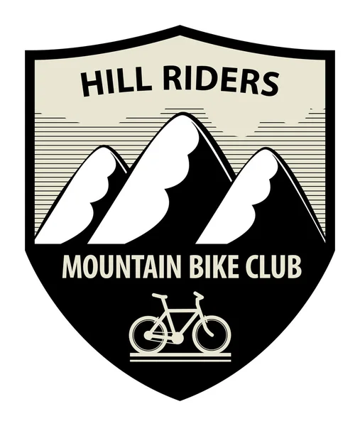 Εικονίδιο club ποδήλατο βουνού ή σημάδι — Διανυσματικό Αρχείο