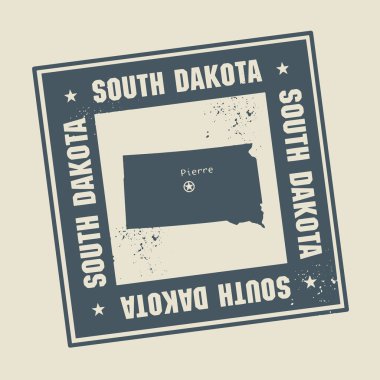 damga adı ve Güney dakota Haritası