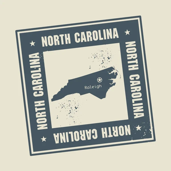 Briefmarke mit North Carolina — Stockvektor