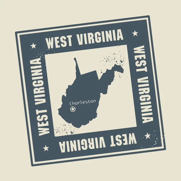 Stamp with West Virginia — Stock Vector