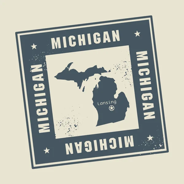 Stempel met michigan — Stockvector