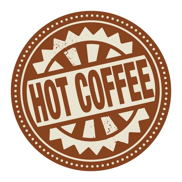 Etiqueta con el texto Café caliente — Vector de stock