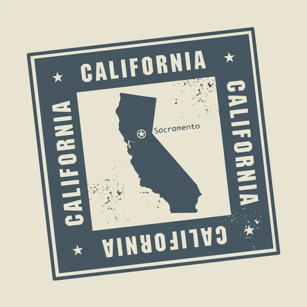 Timbre avec Californie — Image vectorielle