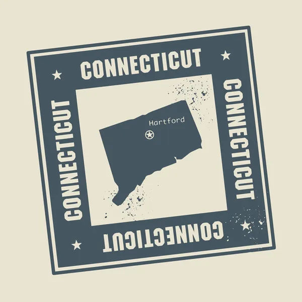 Sello con Connecticut — Archivo Imágenes Vectoriales