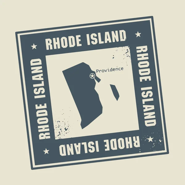 Francobollo con Rhode Island — Vettoriale Stock
