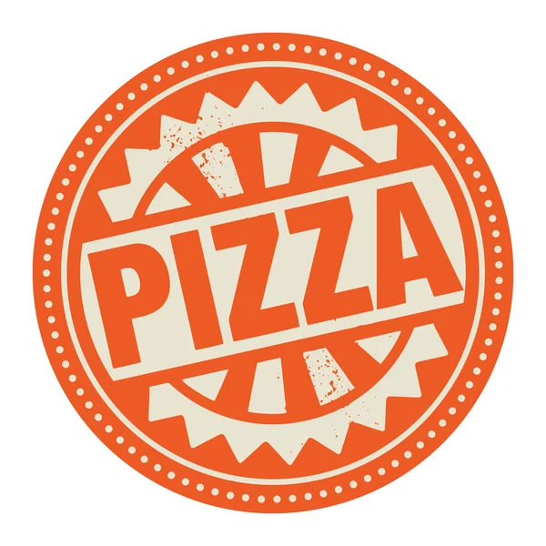 Etikett med text pizza — Stock vektor
