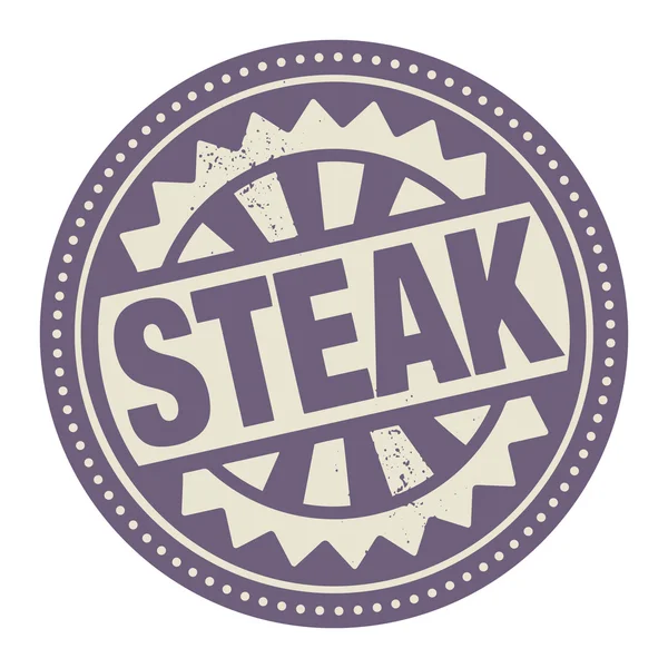 Label with the text Steak — Stock Vector