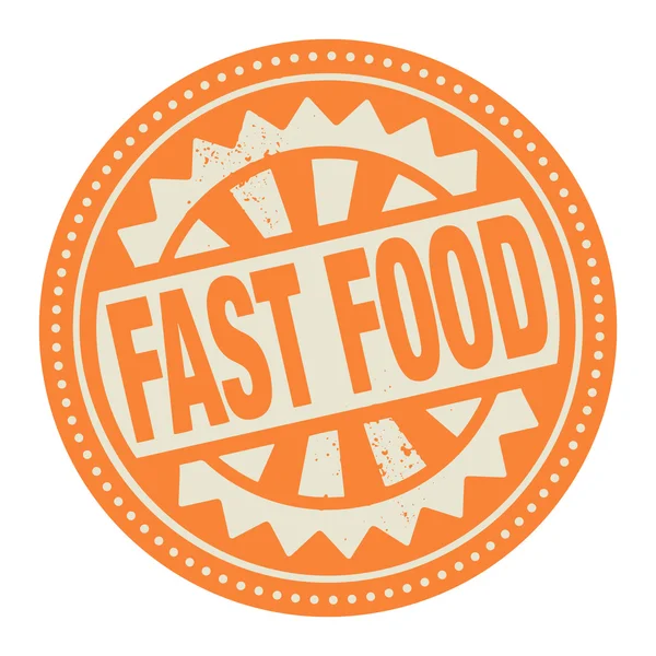 Étiquette avec le texte Fast Food — Image vectorielle