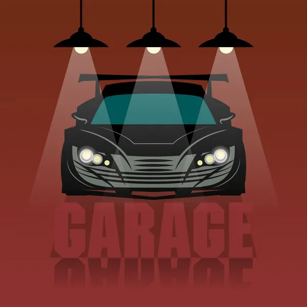 Garagem corrida — Vetor de Stock