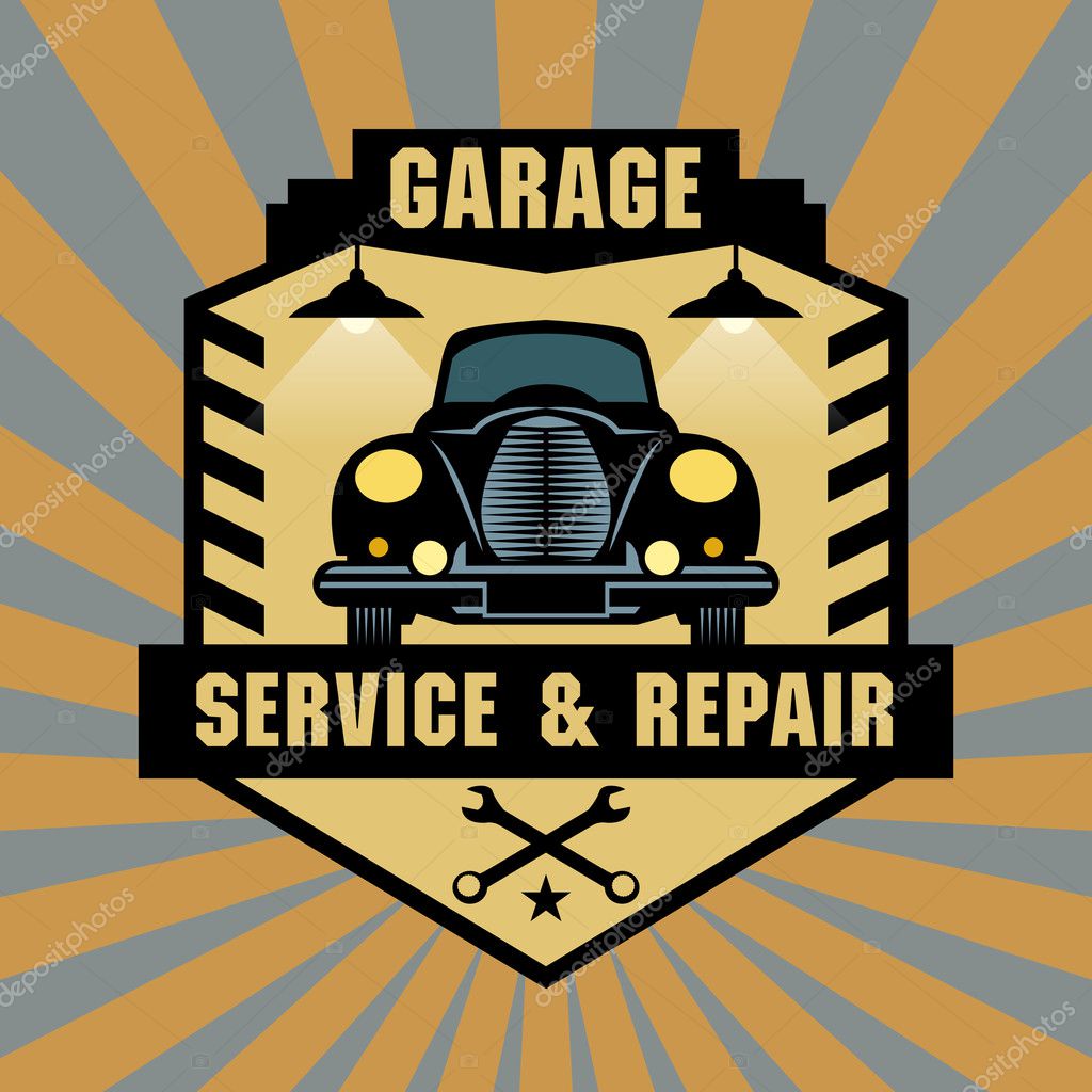 Garaje Vintage — Vector de stock © _fla #43353329