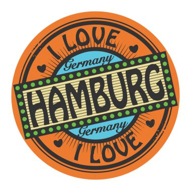 Grunge renk damga metni hamburg içinde aşk ile
