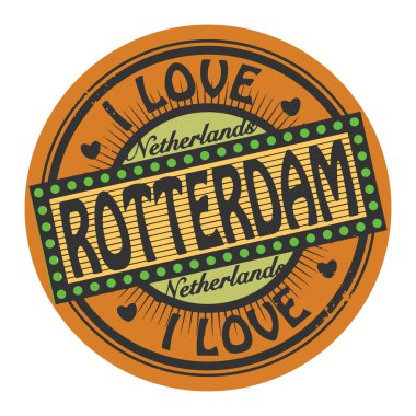 Grunge renk damga metni rotterdam içinde aşk ile