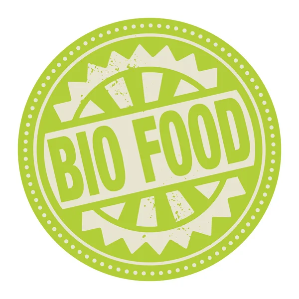Timbre abstrait ou étiquette avec le texte Bio Food écrit à l'intérieur — Image vectorielle