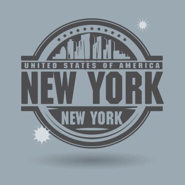 damga veya metin new york içinde etiketi