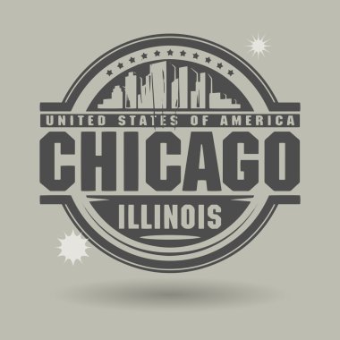Damga veya metin Chicago, Illinois içinde etiketi