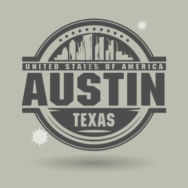 damga veya metin etiketi austin, texas içinde