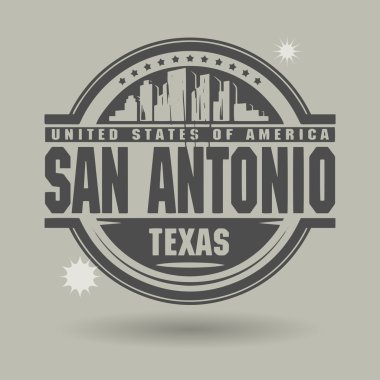 damga veya metin san antonio, texas içinde etiketi