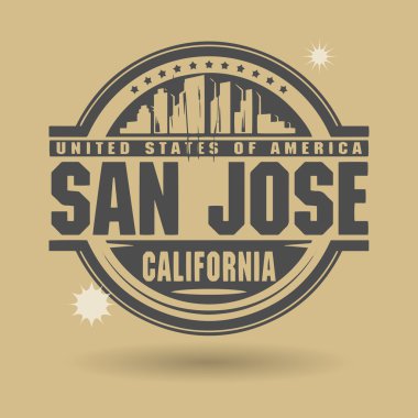 damga veya metin san jose, california içinde etiketi