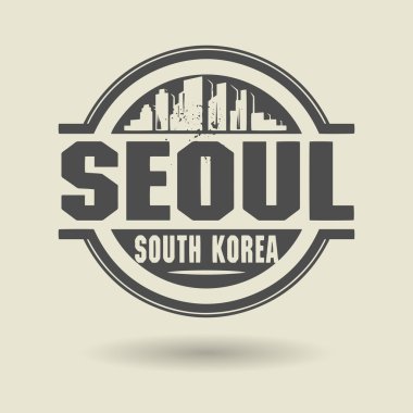 damga veya metin Seul, Güney Kore içinde etiketi