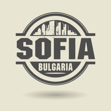 damga veya metin etiketi Sofya, Bulgaristan içinde