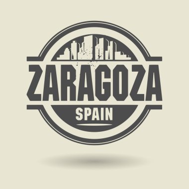 damga veya metin zaragoza, İspanya içinde etiketi
