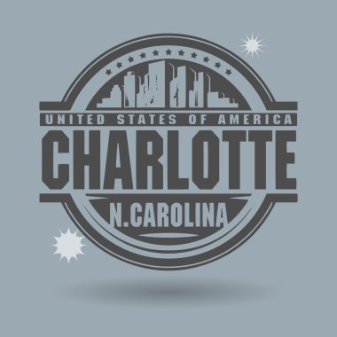 damga veya metin charlotte, north carolina içinde etiketi