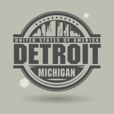 damga veya metin detroit, michigan içine etiketi