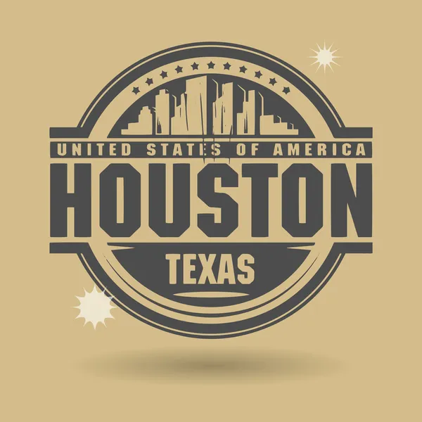 Sello o etiqueta con texto Houston, Texas dentro — Vector de stock