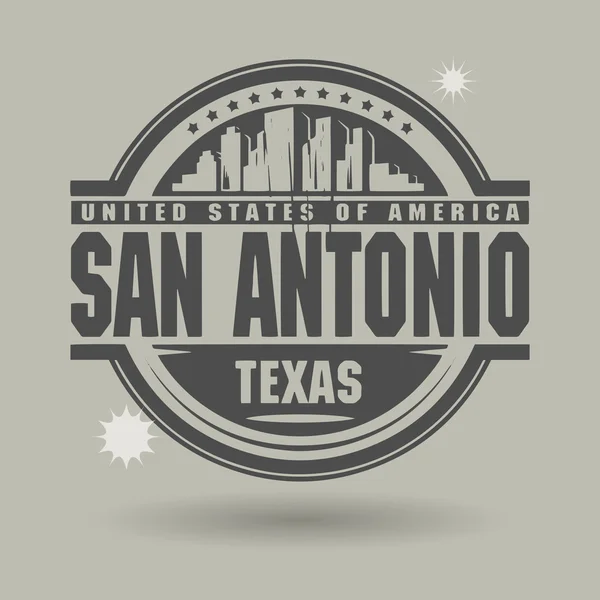 Sello o etiqueta con texto San Antonio, Texas dentro — Archivo Imágenes Vectoriales