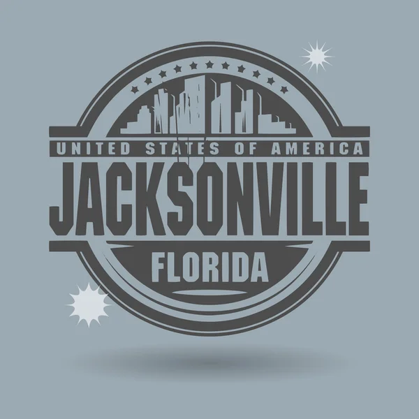 Briefmarke oder Aufkleber mit Text jacksonville, florida inside — Stockvektor