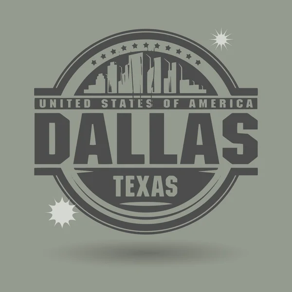 Sello o etiqueta con texto Dallas, Texas dentro — Archivo Imágenes Vectoriales