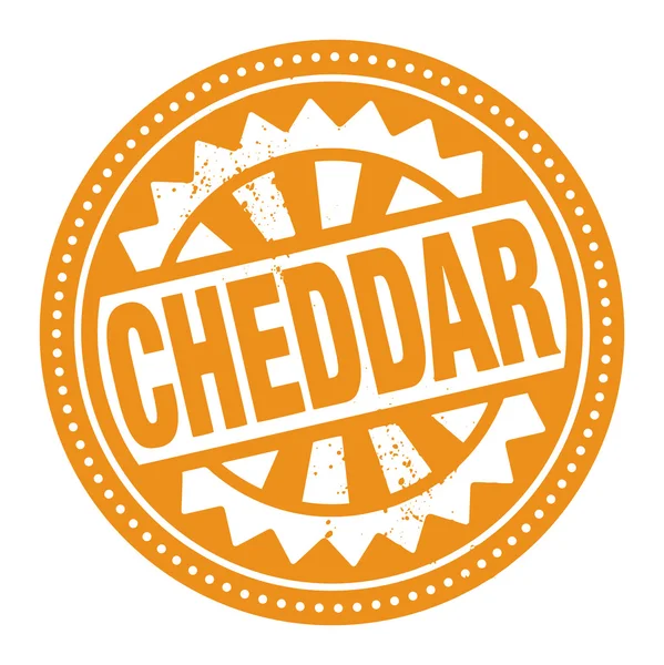 Sello o etiqueta abstracta con el texto Cheddar escrito dentro — Vector de stock