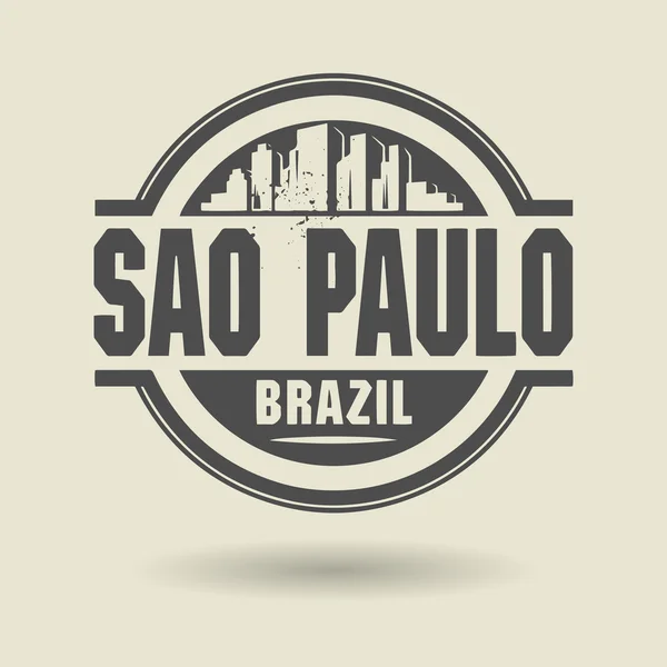 Stamp or label with text Sao Paulo, Brazil inside — Stock Vector