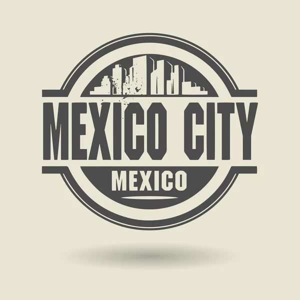 Francobollo o etichetta con testo Città del Messico, Messico dentro — Vettoriale Stock
