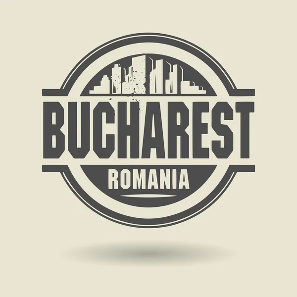 Sello o etiqueta con texto Bucarest, Rumania dentro — Archivo Imágenes Vectoriales