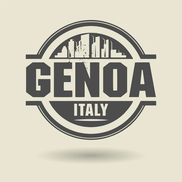 Stempel oder Etikett mit Text Genua, Italien innen — Stockvektor