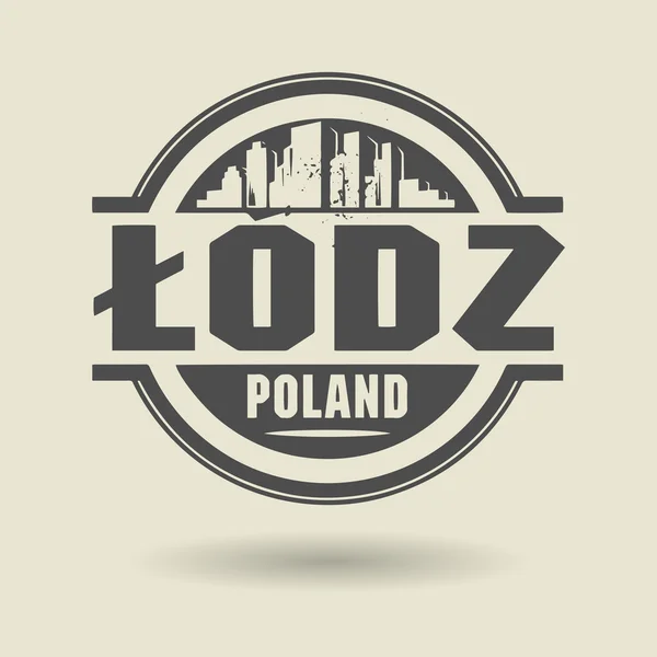 Stempel oder Etikett mit Text lodz, Polen innen — Stockvektor