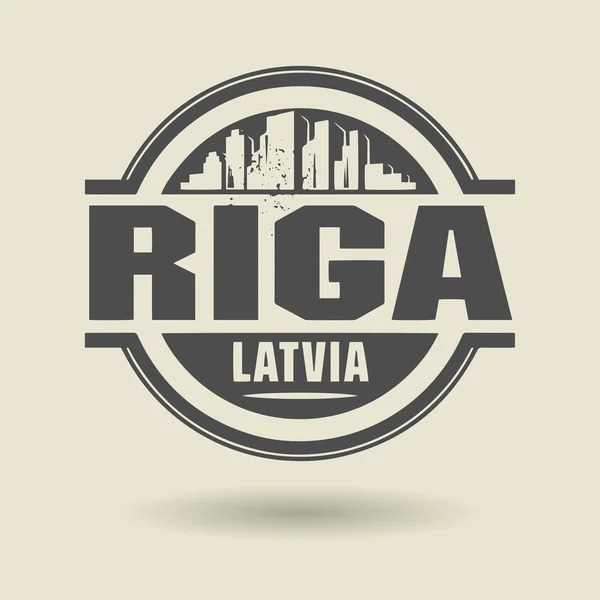 Stamp or label with text Riga, Latvia inside — Stock Vector