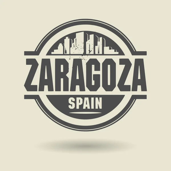 Stamp or label with text Zaragoza, Spain inside — Stock Vector