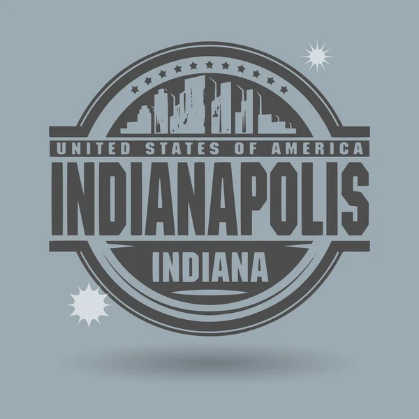 Stempel of label met tekst indianapolis, indiana binnen — Stockvector