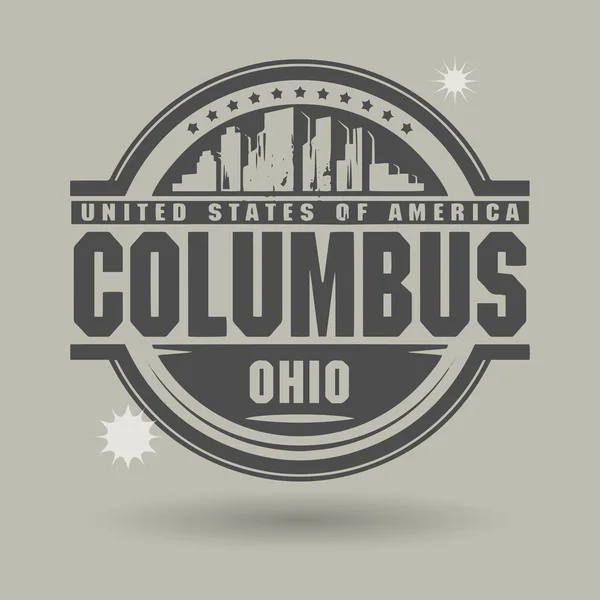 Razítko nebo popisek s textem columbus, ohio uvnitř — Stockový vektor